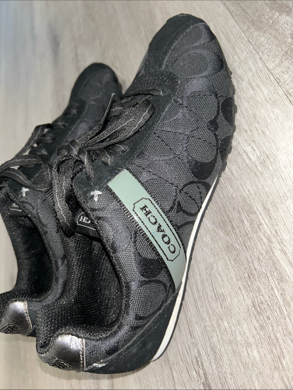 COACH Black Monogram Low-Top Sneakers - Picture 5 of 6